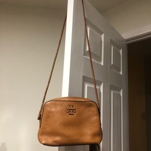 Tory Burch Brown pebble leather crossbody